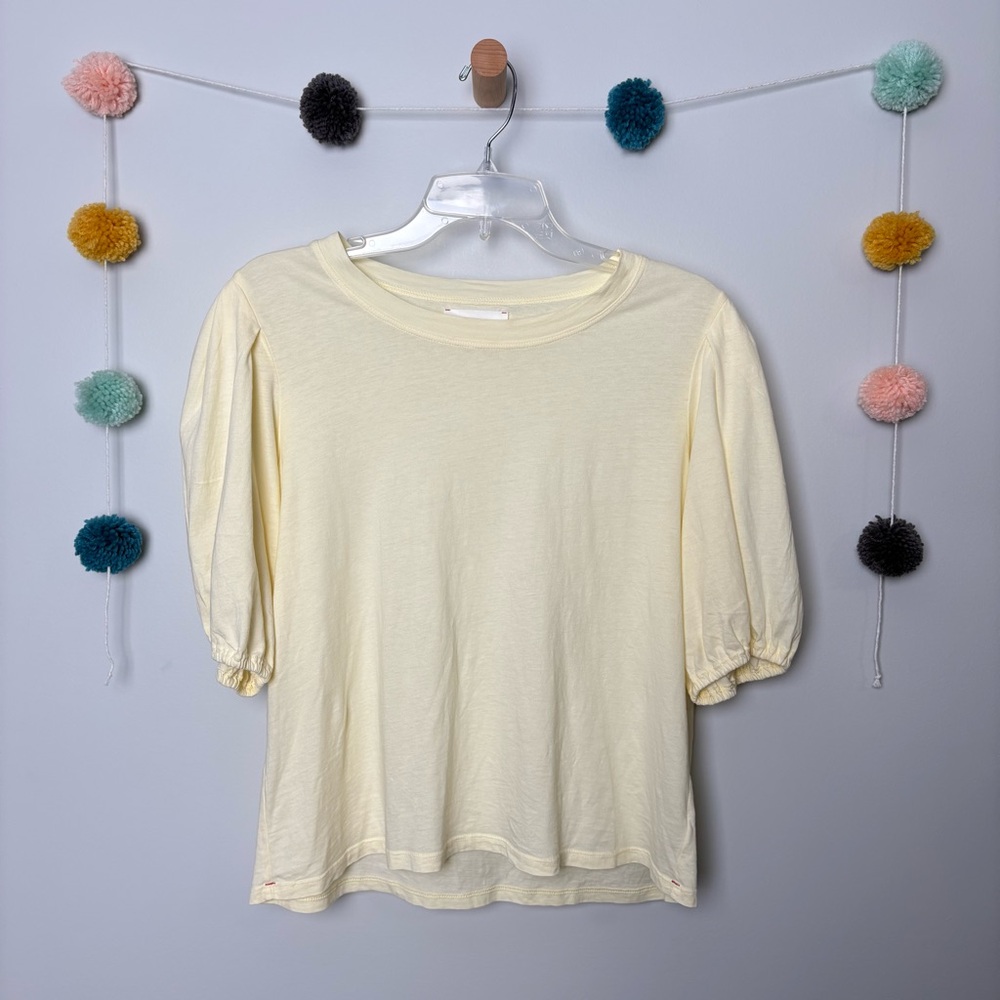 Xirena Light Yellow Airy Short Sleeve Top